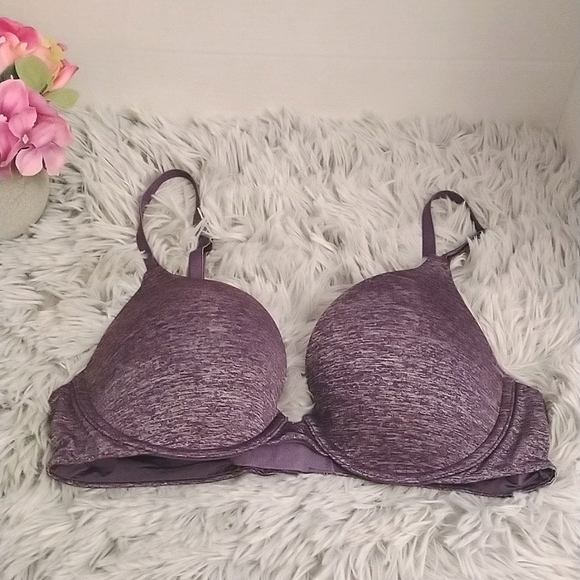 EUC Victoria's Secret Purple Marl Padded Perfect Coverage Bra - Picture 1 of 13